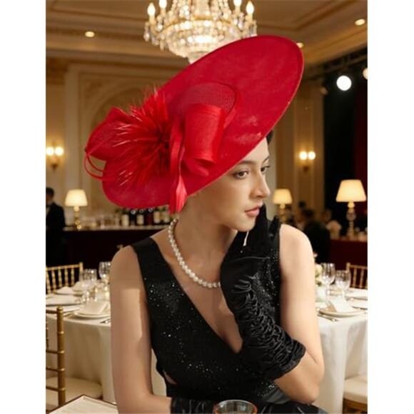 Women\'s Fascinators Hats Elegant Flower Mesh Feathers Headband Derby Hat main image 7